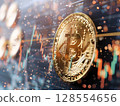 Bitcoin and chart 128554656