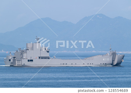 The transport ship Yokou undergoing familiarization training The transport ship Yokou undergoing familiarization training 128554689