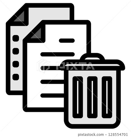 Illustration icon material: Trash can document file 175 Illustration icon material: Trash can document file 175 128554701