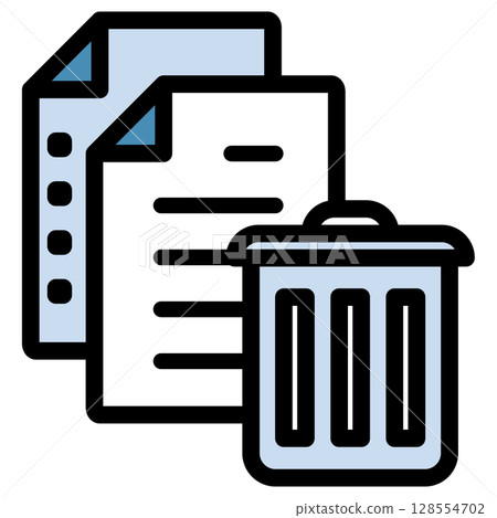 Illustration icon material: Trash can document file 176 Illustration icon material: Trash can document file 176 128554702