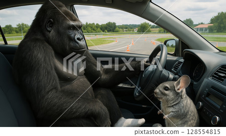 A day where only one pair of gorillas can enter, with a chinchilla as the instructor! 128554815