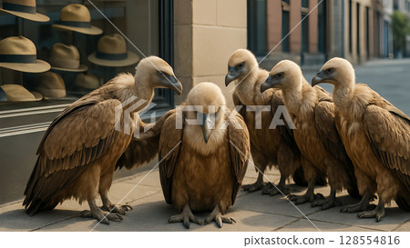 A vulture becomes a hat maker!? The moment he was made bald by his friends A vulture becomes a hat maker!? The moment he was made bald by his friends 128554816