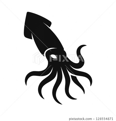 簡單的魷魚剪影 簡單的魷魚剪影 128554871