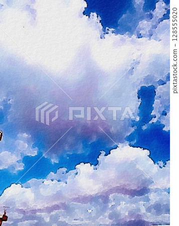 夏雲插圖 夏雲插圖 128555020