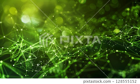 Green backdrop with dots and lines, evoking water, plants, grass 128555152