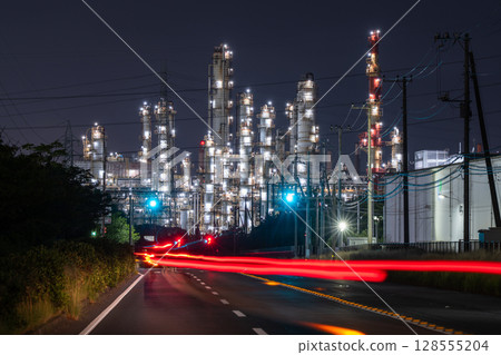 《茨城縣》鹿島海濱工業區/工廠夜景 《茨城縣》鹿島海濱工業區/工廠夜景 128555204