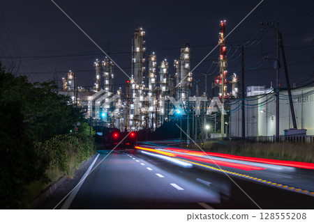 《茨城縣》鹿島海濱工業區/工廠夜景 128555208