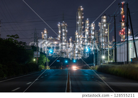 《Ibaraki Prefecture》 Kashima Seaside Industrial Zone / Factory Night View 128555211