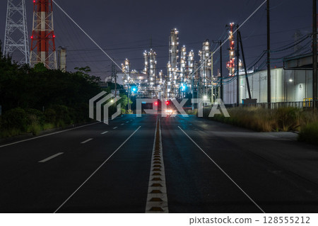 《Ibaraki Prefecture》 Kashima Seaside Industrial Zone / Factory Night View 128555212