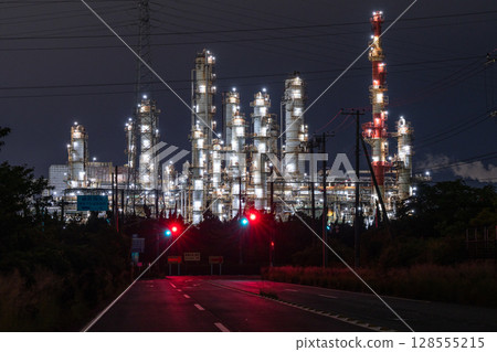 《Ibaraki Prefecture》 Kashima Seaside Industrial Zone / Factory Night View 128555215