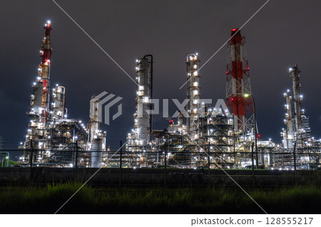 《Ibaraki Prefecture》 Kashima Seaside Industrial Zone / Factory Night View 128555217