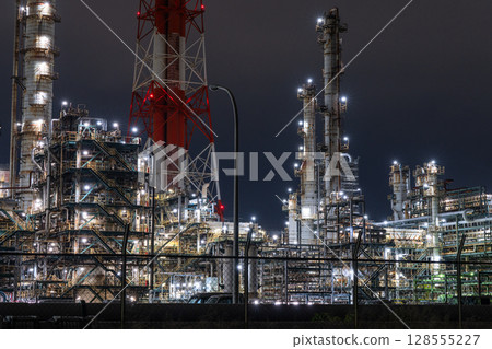 《Ibaraki Prefecture》 Kashima Seaside Industrial Zone / Factory Night View 128555227