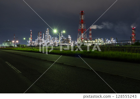 《Ibaraki Prefecture》 Kashima Seaside Industrial Zone / Factory Night View 128555243