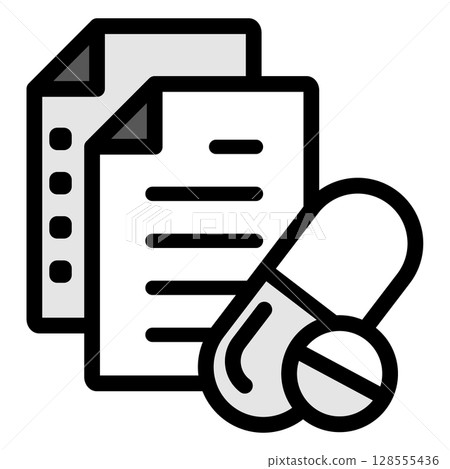 Illustration icon material: Medical file 211 128555436