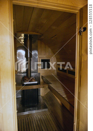 Bathhouse. Wooden bathhouse complex. Bathhouse. Wooden bathhouse complex. 128555518