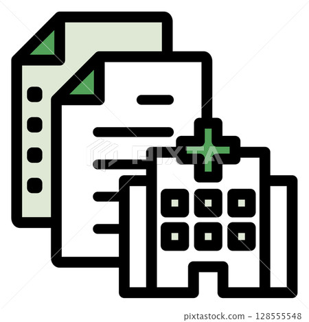 Illustration icon material: Medical file 220 128555548