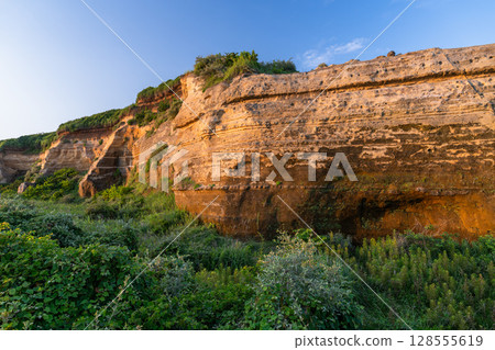 千葉縣：千葉縣天然紀念物屏風浦的日落 128555619