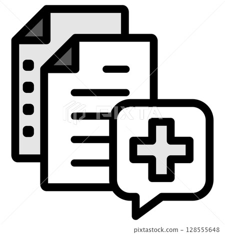 Illustration icon material: Medical file 229 128555648