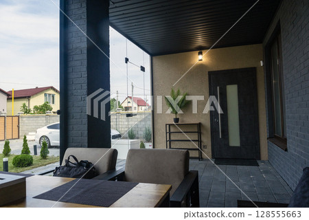 Veranda of the house. Recreation area in the house. 128555663