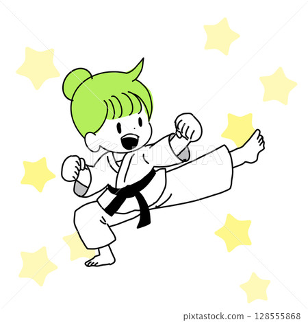 空手道女孩(元氣姿勢) 空手道女孩(元氣姿勢) 128555868