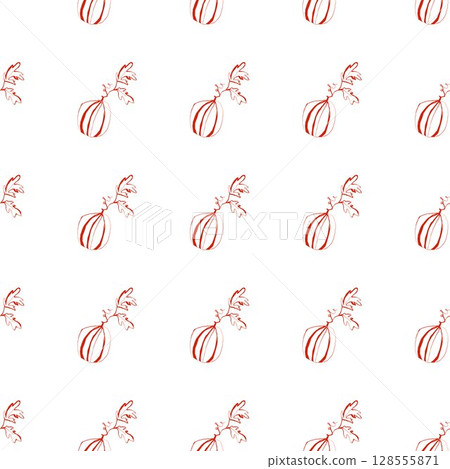 Watermelon seamless pattern with fresh fruit and curly twigs on white background summer food design Watermelon seamless pattern with fresh fruit and curly twigs on white background summer food design 128555871