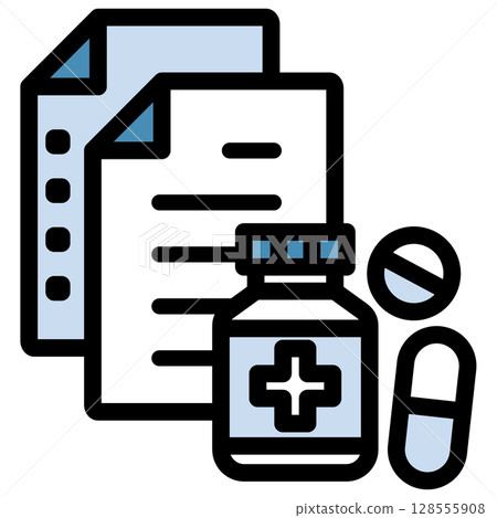 Illustration icon material set: Medical file 257 128555908