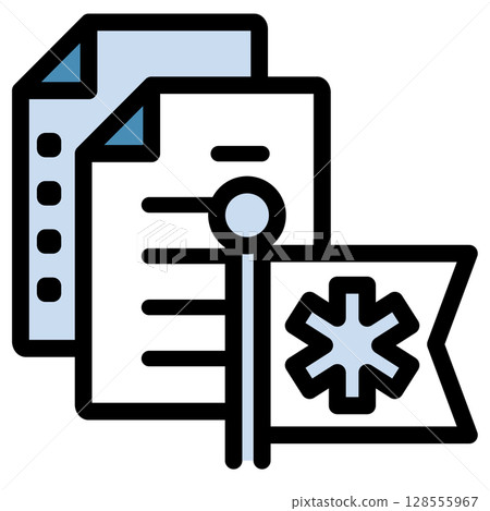 Illustration icon material: Medical file 272 128555967