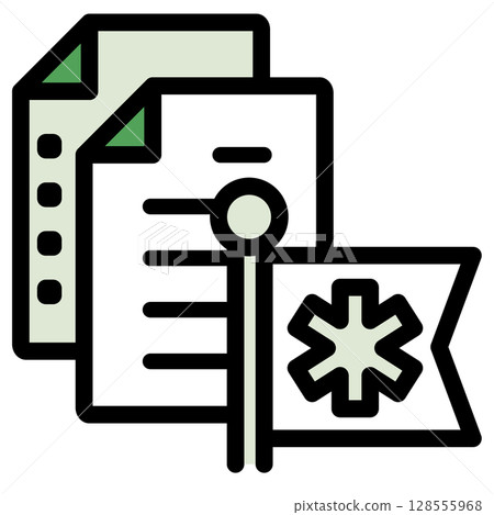 Illustration icon material: Medical file 273 128555968