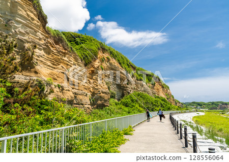 Chiba Prefecture: Byobugaura, summer blue sky Chiba Prefecture: Byobugaura, summer blue sky 128556064