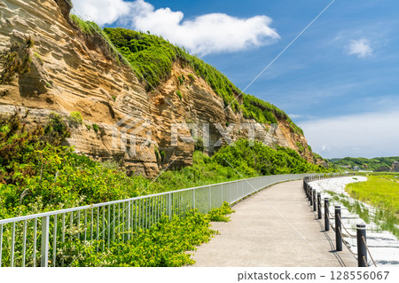 Chiba Prefecture: Byobugaura, summer blue sky 128556067