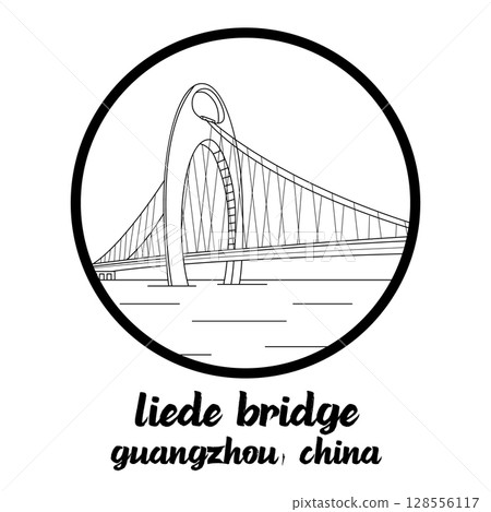 Circle Icon Liede Bridge. Vector illustration 128556117