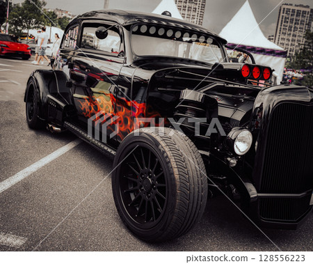 KIEV, UKRAINE - APRIL 29, 2017: Retro cars. KIEV, UKRAINE - APRIL 29, 2017: Retro cars. 128556223