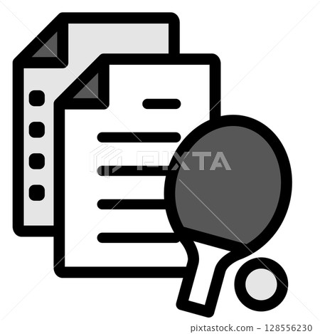 Illustration icon material: Table tennis sports file 300 Illustration icon material: Table tennis sports file 300 128556230
