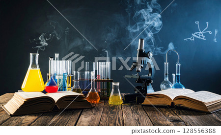 Science Lab Back to School Setup. Back to School concept. Generated image 128556388