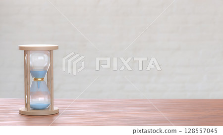 The Sand clock for Time concept 3d Rendering. The Sand clock for Time concept 3d Rendering. 128557045