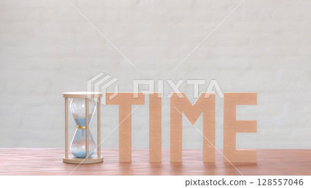 The Sand clock for Time concept 3d Rendering. 128557046