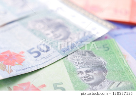 Malaysian currency, ringgit (MYR) banknotes 128557155