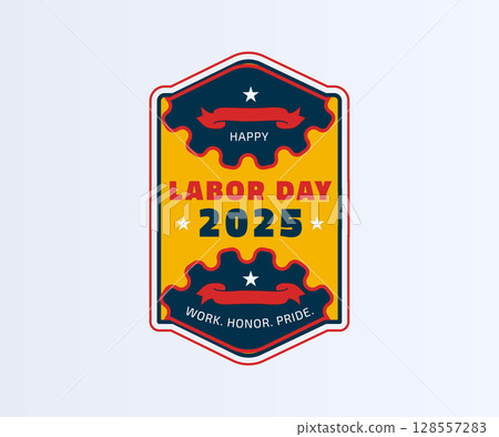 Happy Labor Day 2025 Gear Badge Happy Labor Day 2025 Gear Badge 128557283