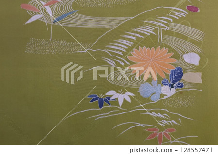 Antique kimono fabric Antique kimono fabric 128557471
