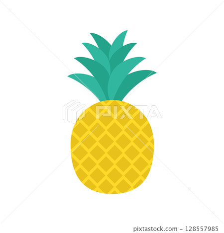 Pineapple illustration (whole, tropical fruit) Pineapple illustration (whole, tropical fruit) 128557985