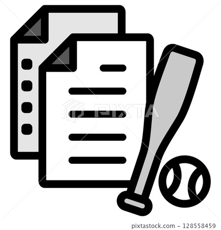 插圖圖示素材集：棒球運動文件301 128558459