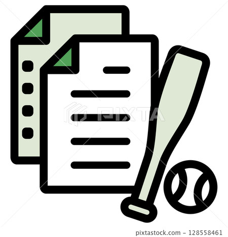 Illustration icon material set: Baseball sports file 303 128558461