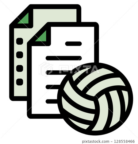 Illustration icon material: volleyball sports file 316 128558466