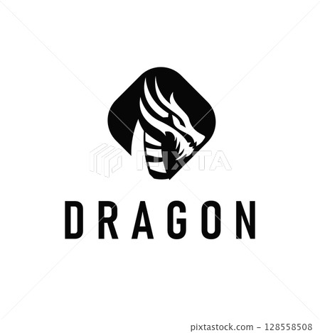 dragon logo design silhouette mythical animal legend with vintage concept old minimalist simple templet dragon logo design silhouette mythical animal legend with vintage concept old minimalist simple templet 128558508