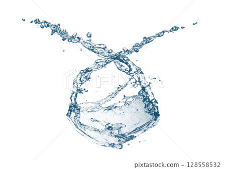 藍色的水花插畫 藍色的水花插畫 128558532