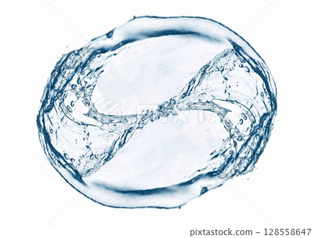 3d illustration of abstract blue water splash 3d illustration of abstract blue water splash 128558647