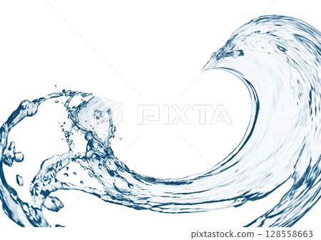 3d illustration of abstract blue water splash 128558663
