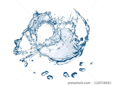 3d illustration of abstract blue water splash 3d illustration of abstract blue water splash 128558681