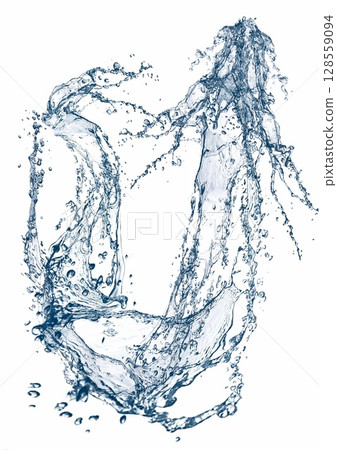 3d illustration of abstract water splash circle 128559094
