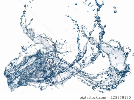 3d illustration of abstract blue water splash 128559130